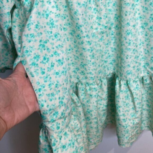 Levi's Women Green Floral Electric Dolci Baby Doll Dress Size XL - Picture 6 of 12